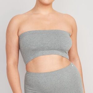 Rib-Knit Seamless Bandeau Bralette